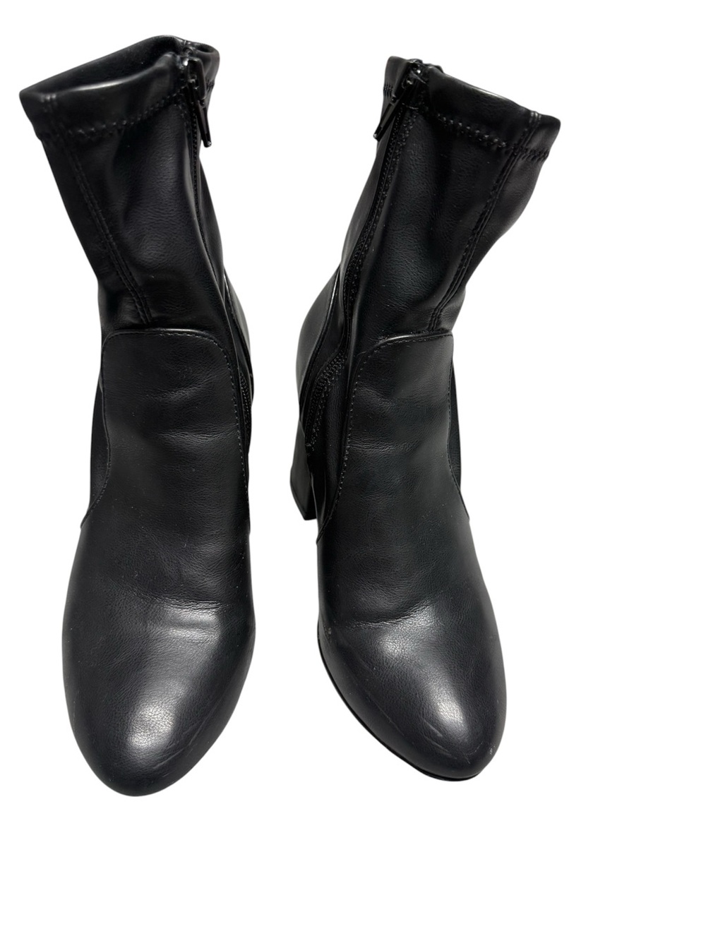 Madden Girl Black Faux Leather Ankle Zip Boots